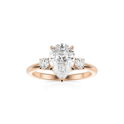 Pear Diamond Trio 14K Rose Gold