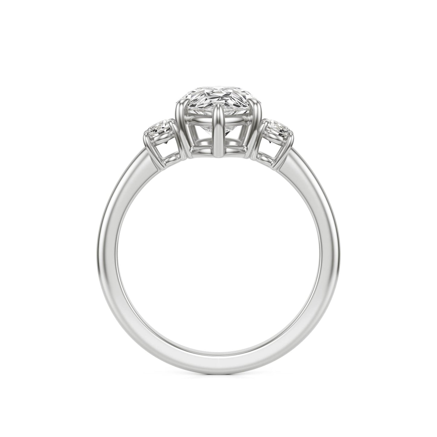 Pear Diamond Trio 14K White Gold