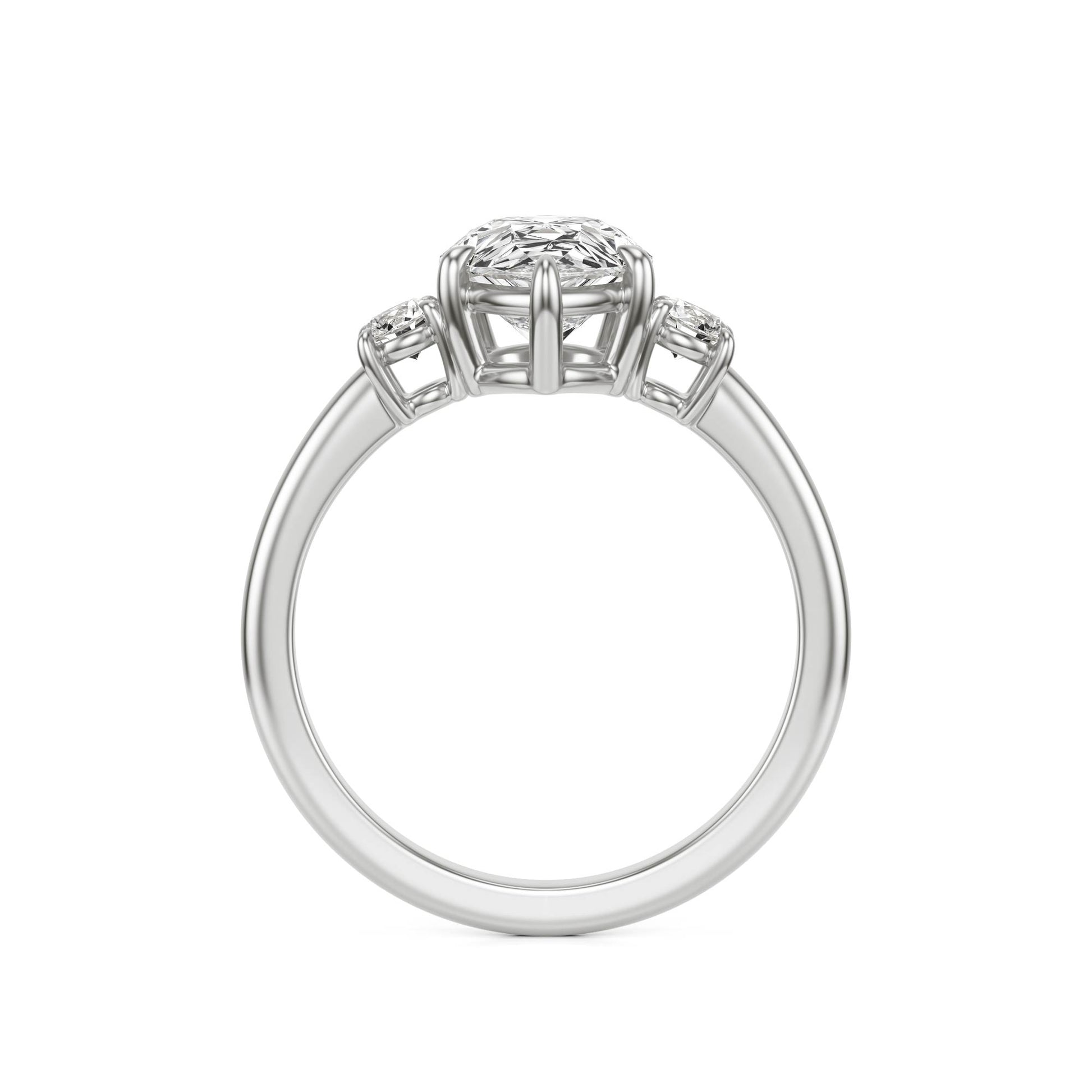 Pear Diamond Trio 14K White Gold