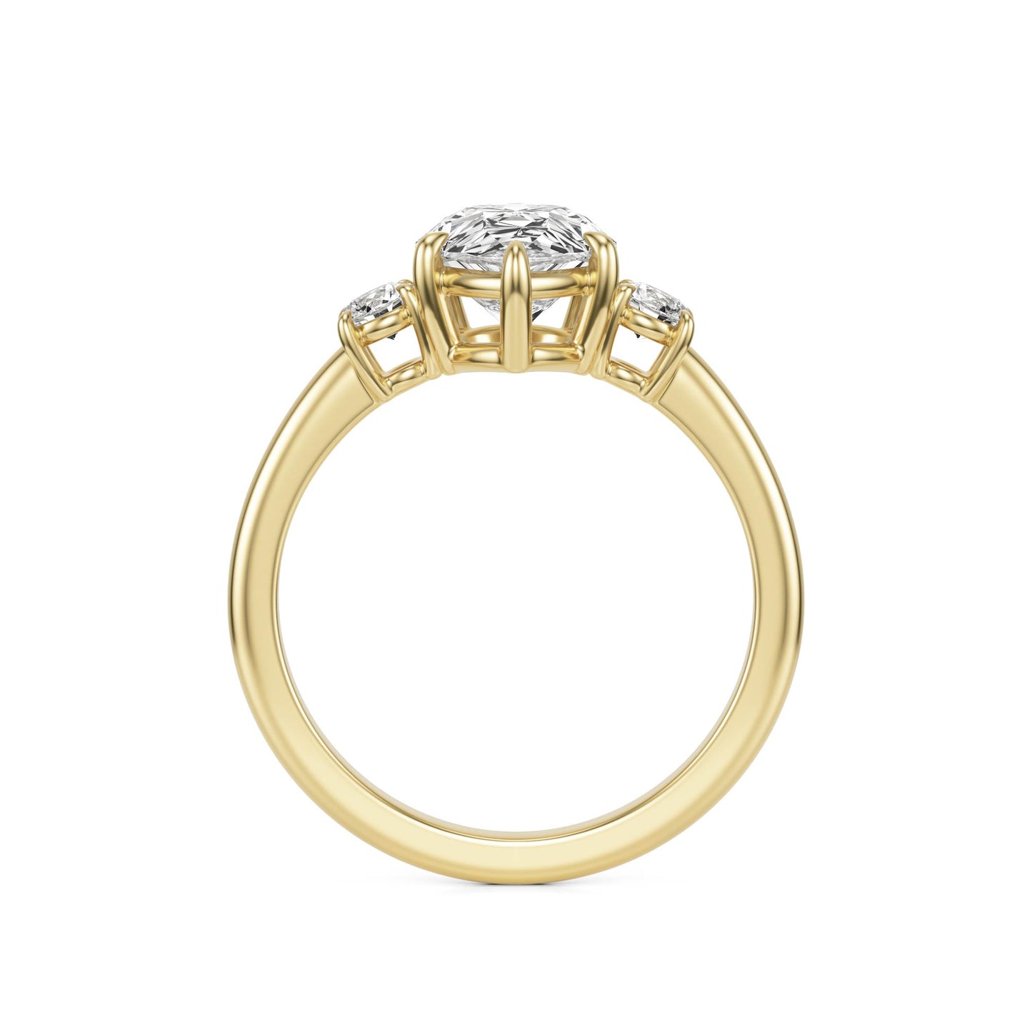 Pear Diamond Trio 14K Yellow Gold