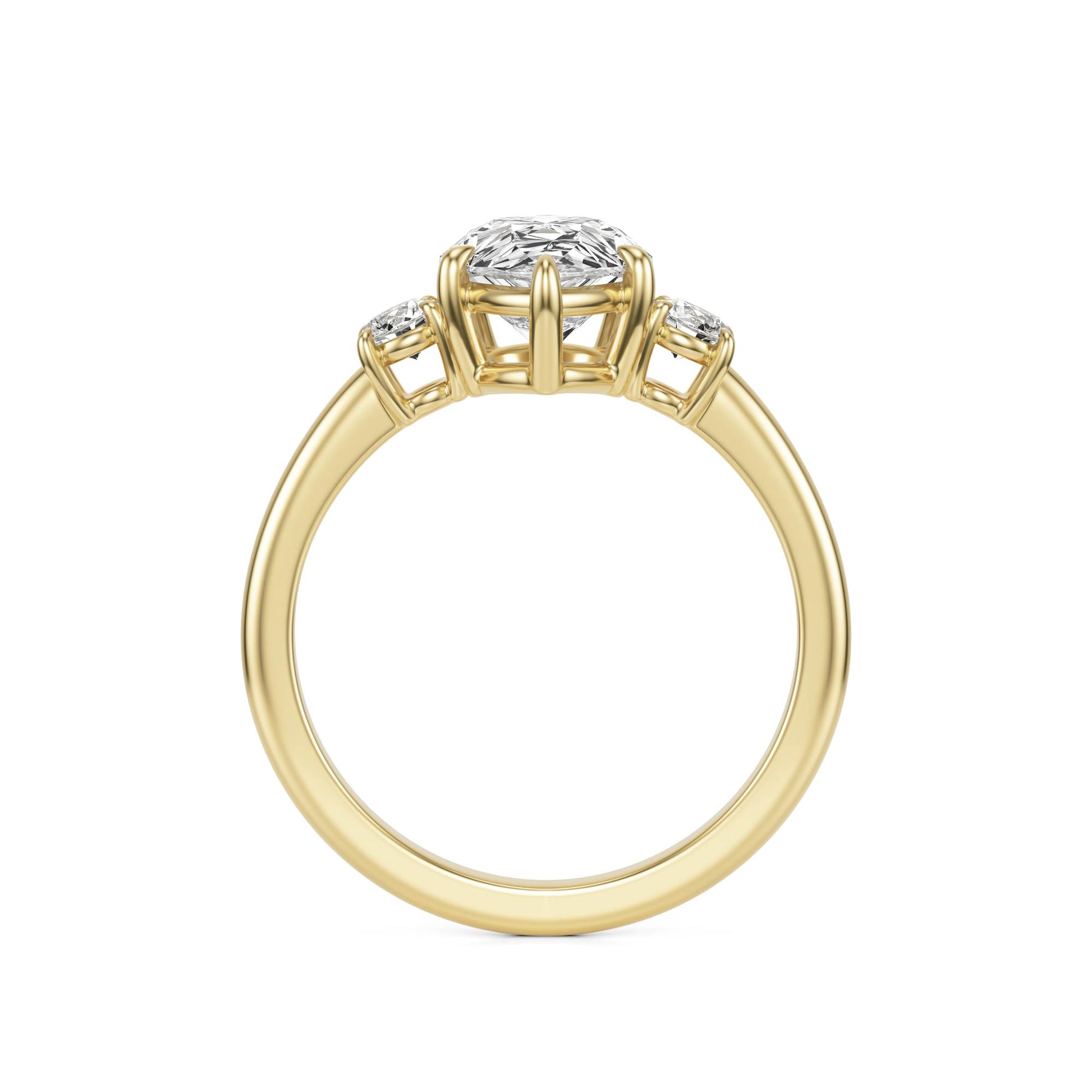 Pear Diamond Trio 14K Yellow Gold