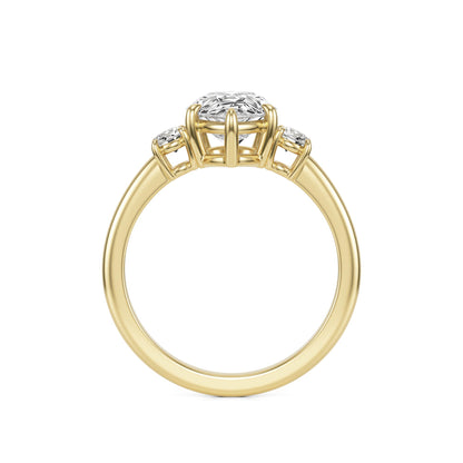 Pear Diamond Trio 14K Yellow Gold