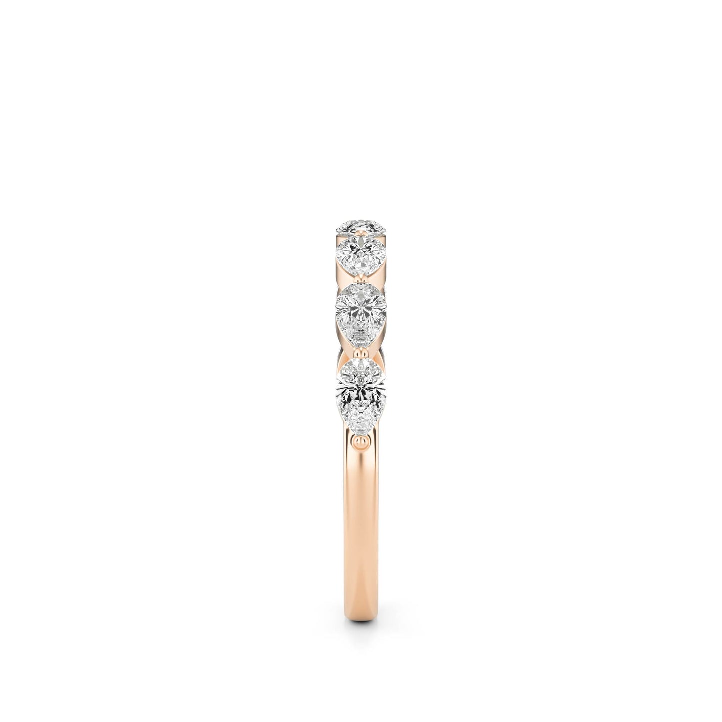 Pear Moissanite Shared Prong 14K Rose Gold