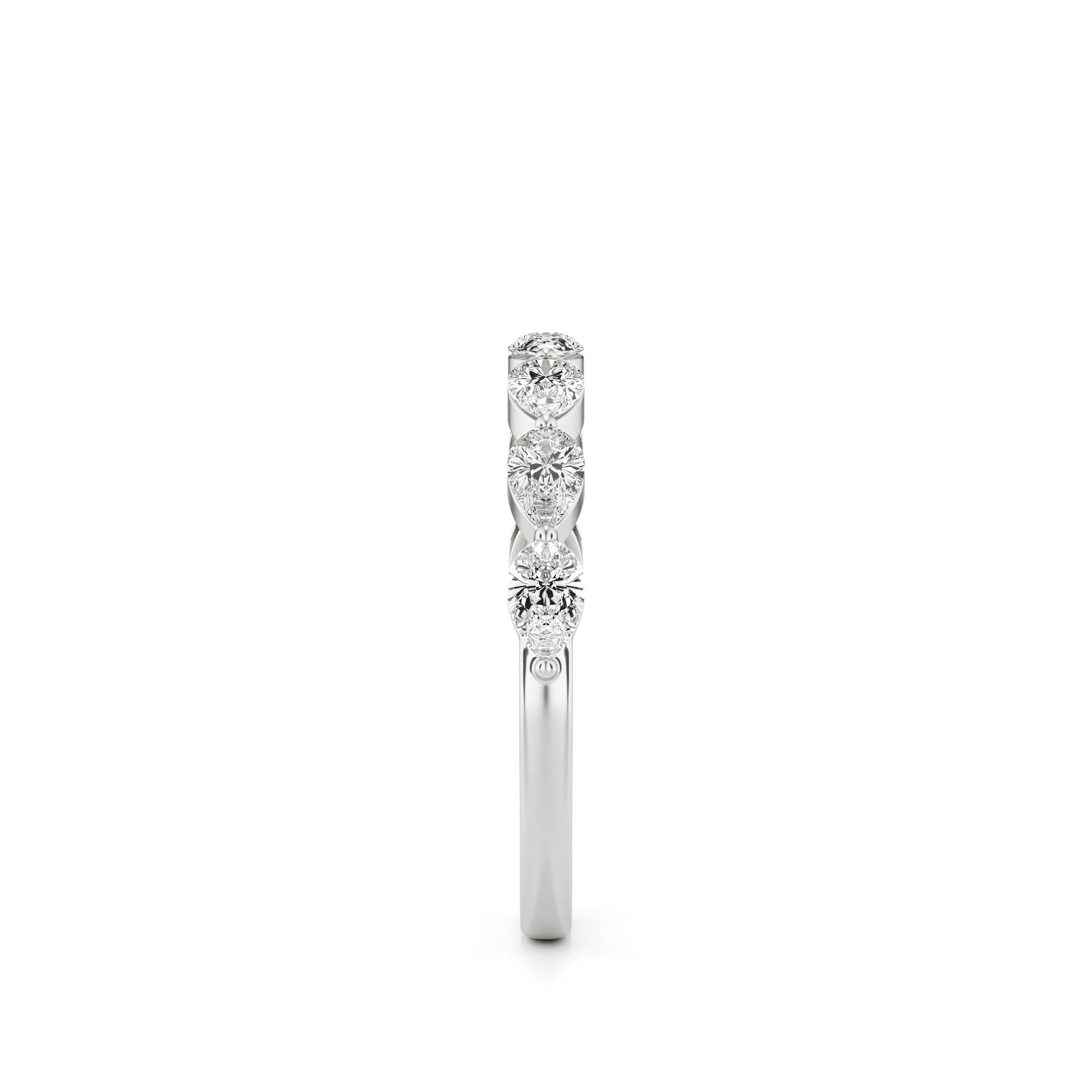 Pear Moissanite Shared Prong 14K White Gold