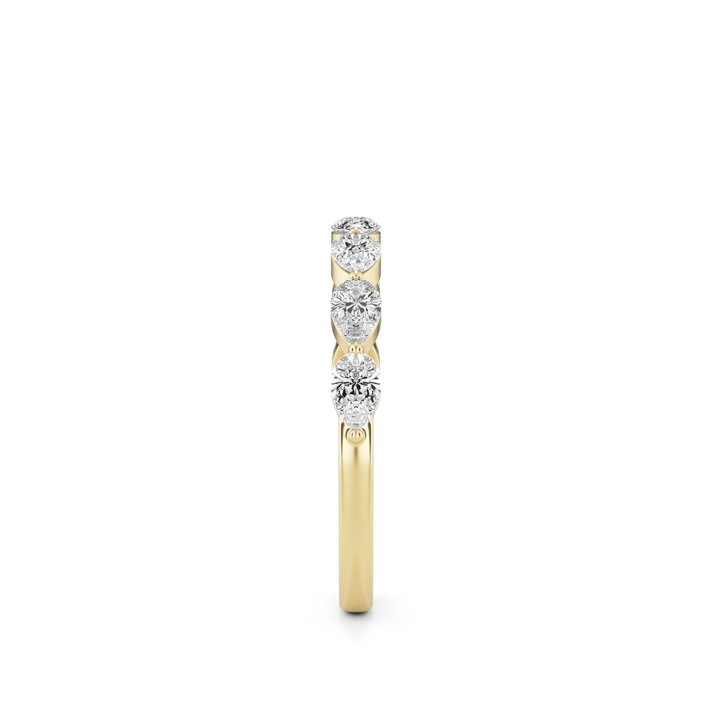 Pear Moissanite Shared Prong 14K Yellow Gold