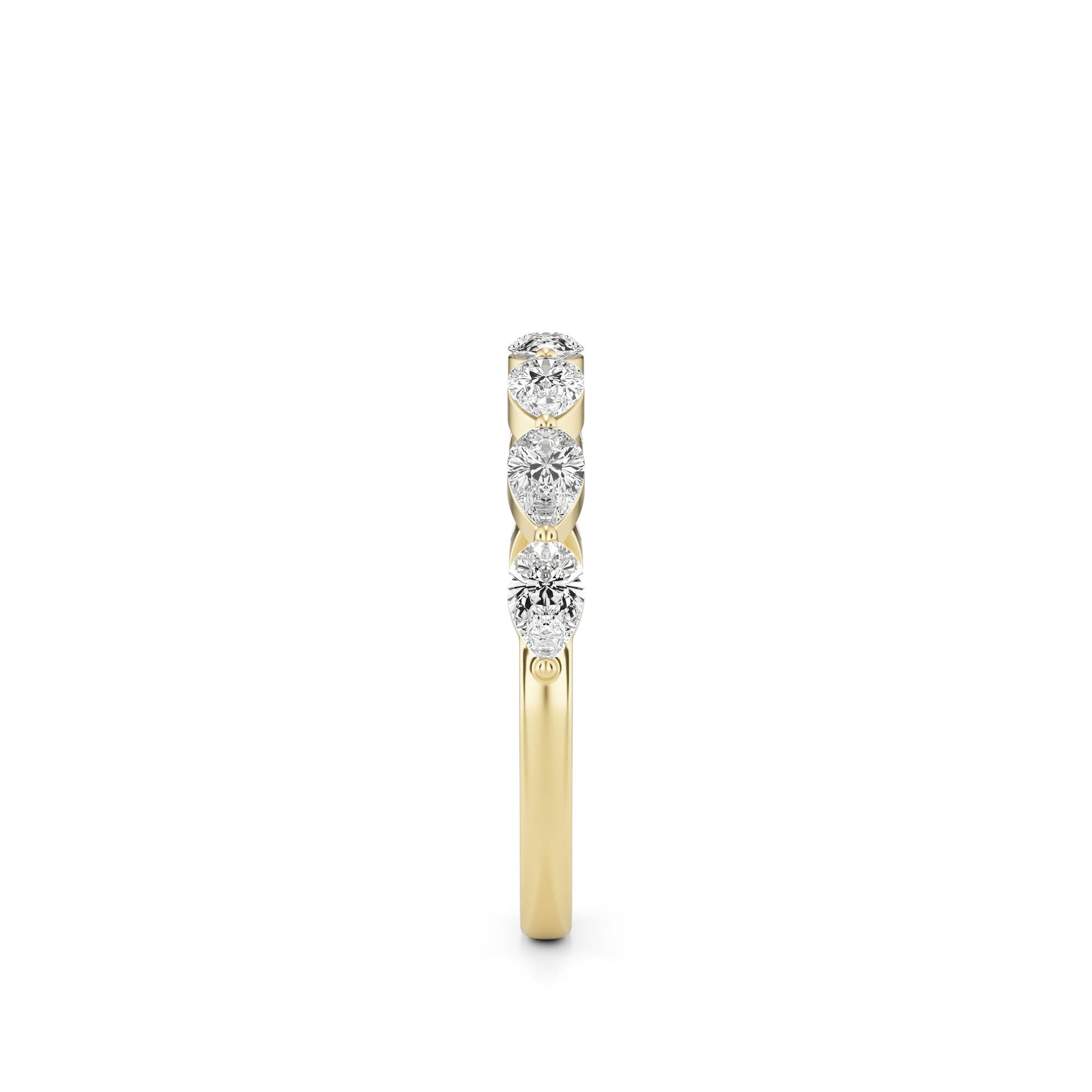 Pear Moissanite Shared Prong 14K Yellow Gold