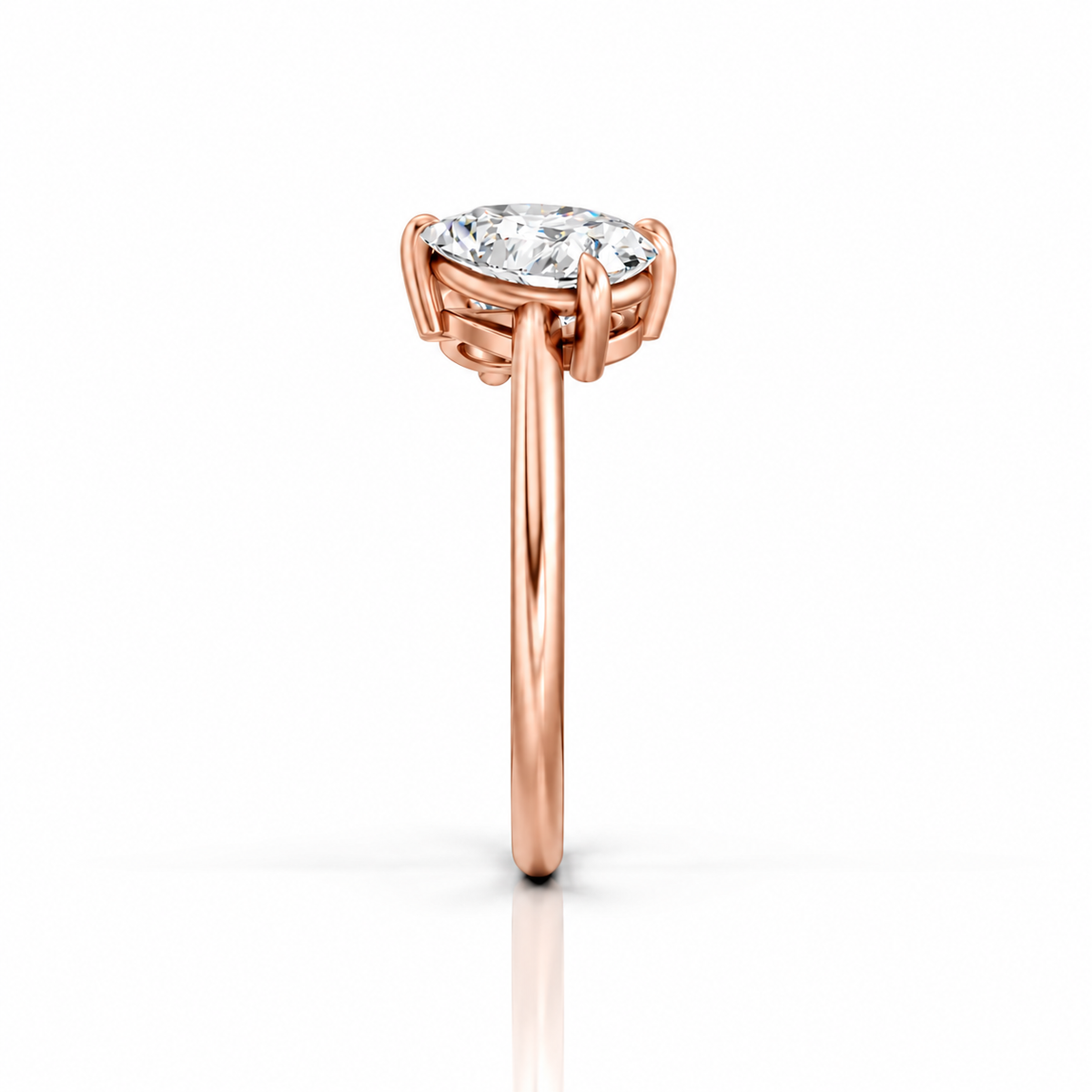 Pear Pear Moissanite Two Stone Ring in 14k rose gold