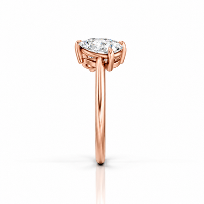 Pear Pear Moissanite Two Stone Ring in 14k rose gold