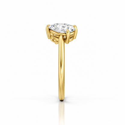 Pear Pear Moissanite Two Stone Ring in 14k yellow gold