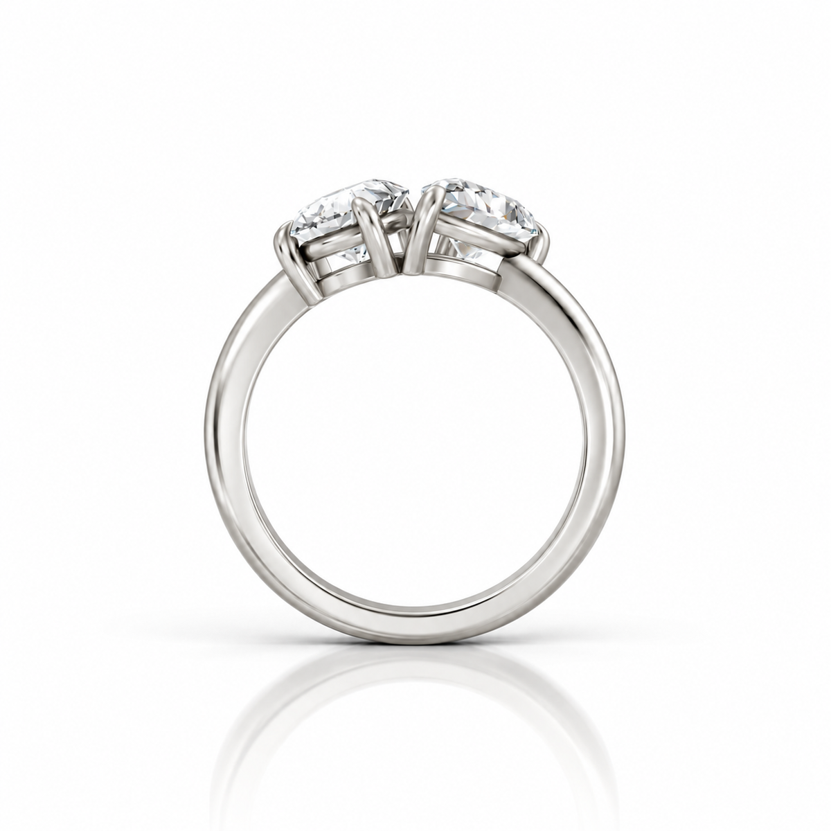 Pear Pear Moissanite Two Stone Ring in platinum