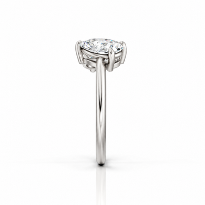 Pear Pear Moissanite Two Stone Ring in platinum