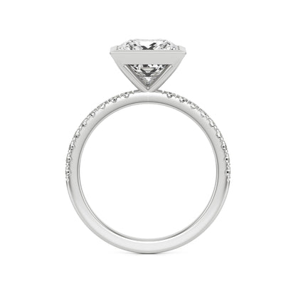 Princess Diamond Bezel Pave Platinum