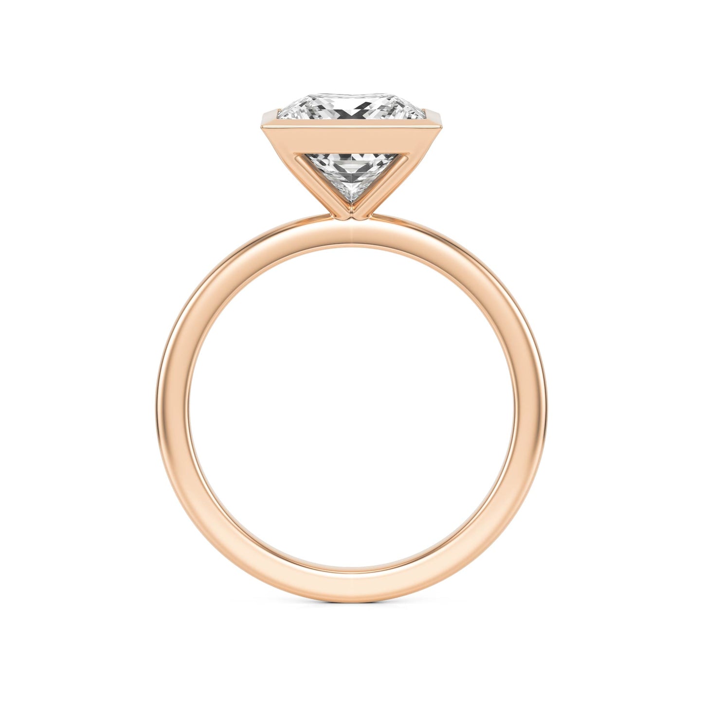 Princess Diamond Bezel 14K Rose Gold