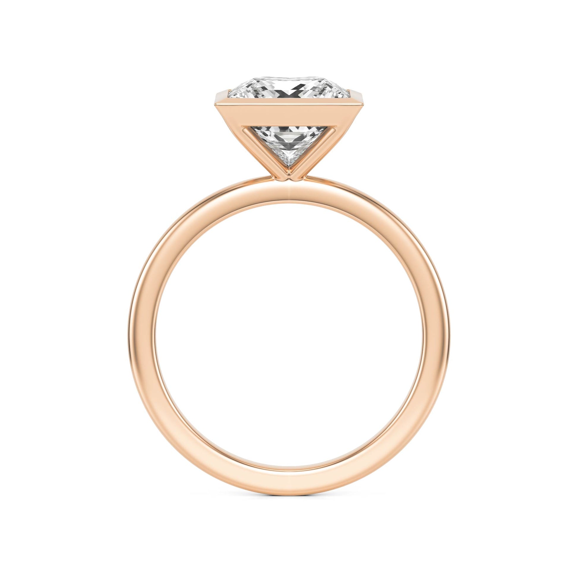 Princess Diamond Bezel 14K Rose Gold