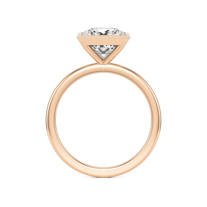 Princess Diamond Bezel 14K Rose Gold