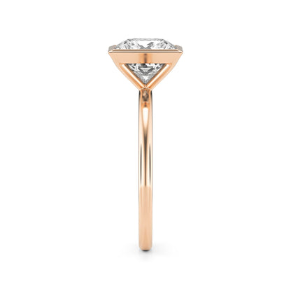 Princess Diamond Bezel 14K Rose Gold