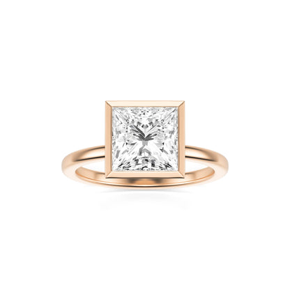 Princess Diamond Bezel 14K Rose Gold