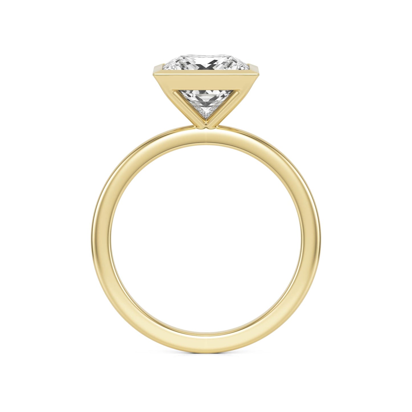 Princess Diamond Bezel 14K Yellow Gold