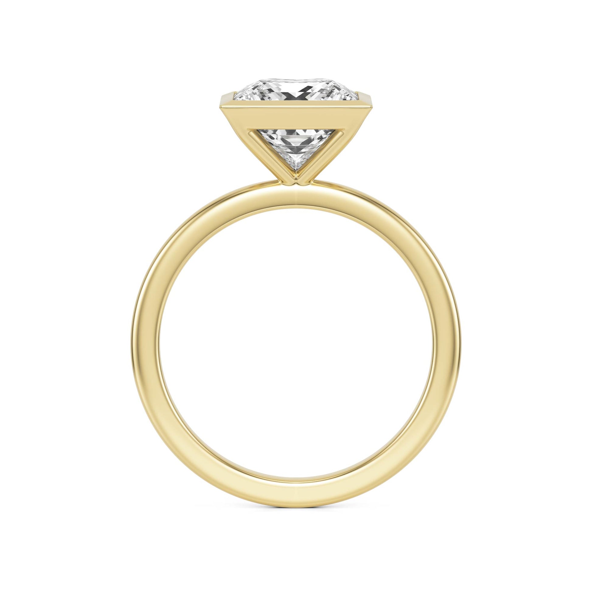 Princess Diamond Bezel 14K Yellow Gold