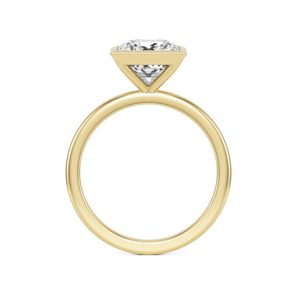 Princess Diamond Bezel 14K Yellow Gold