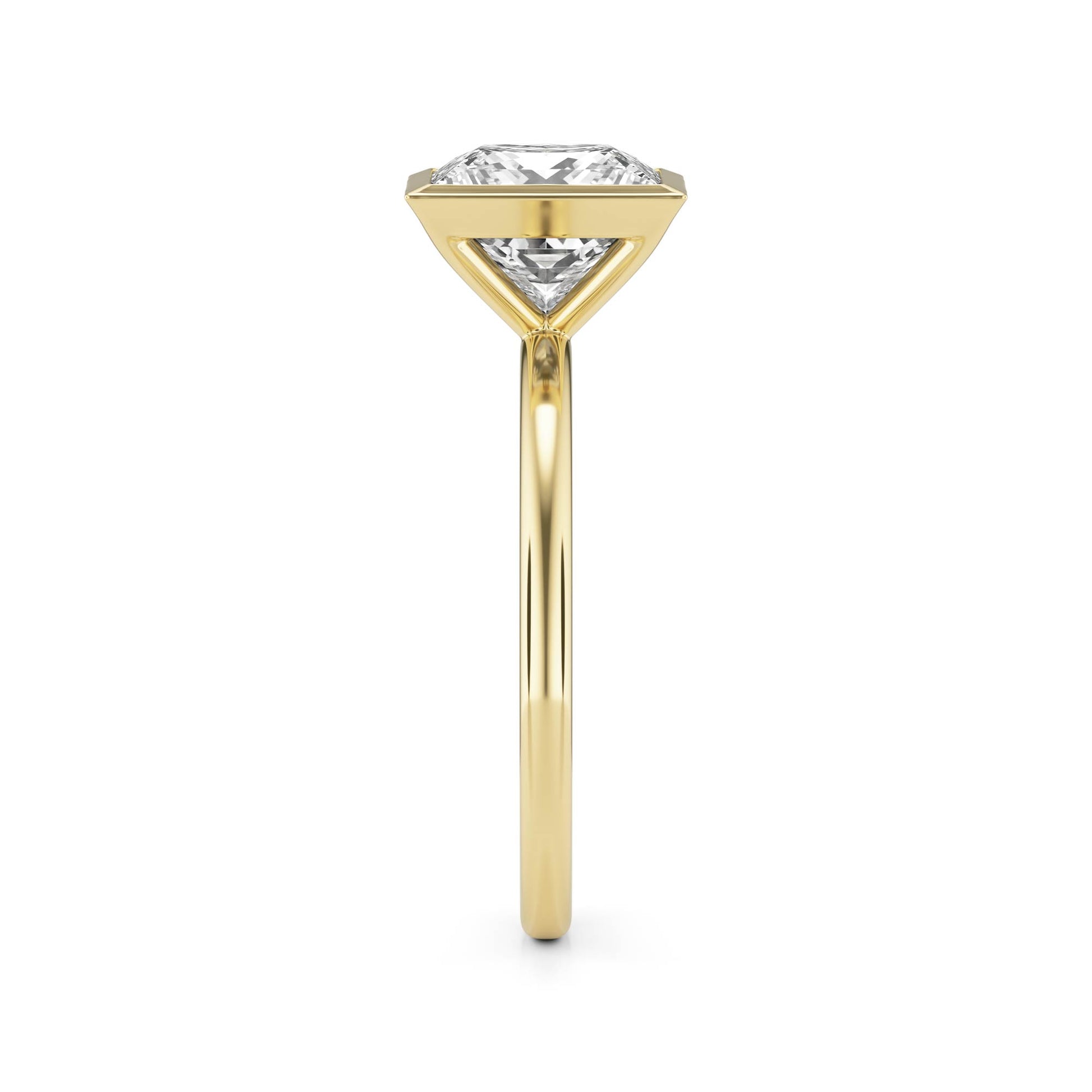 Princess Diamond Bezel 14K Yellow Gold