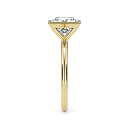 Princess Diamond Bezel 14K Yellow Gold