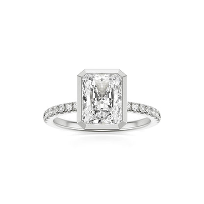 Radiant Diamond Bezel Pave Platinum