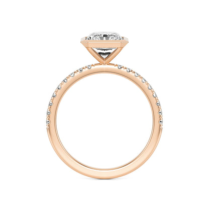 Radiant Diamond Bezel Pave 14K Rose Gold