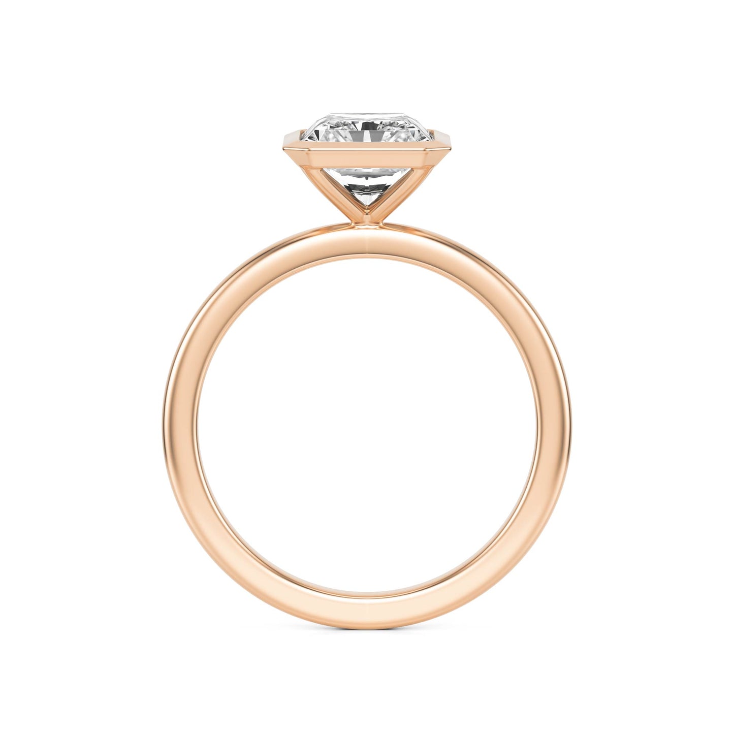 Radiant Diamond Bezel 14K Rose Gold