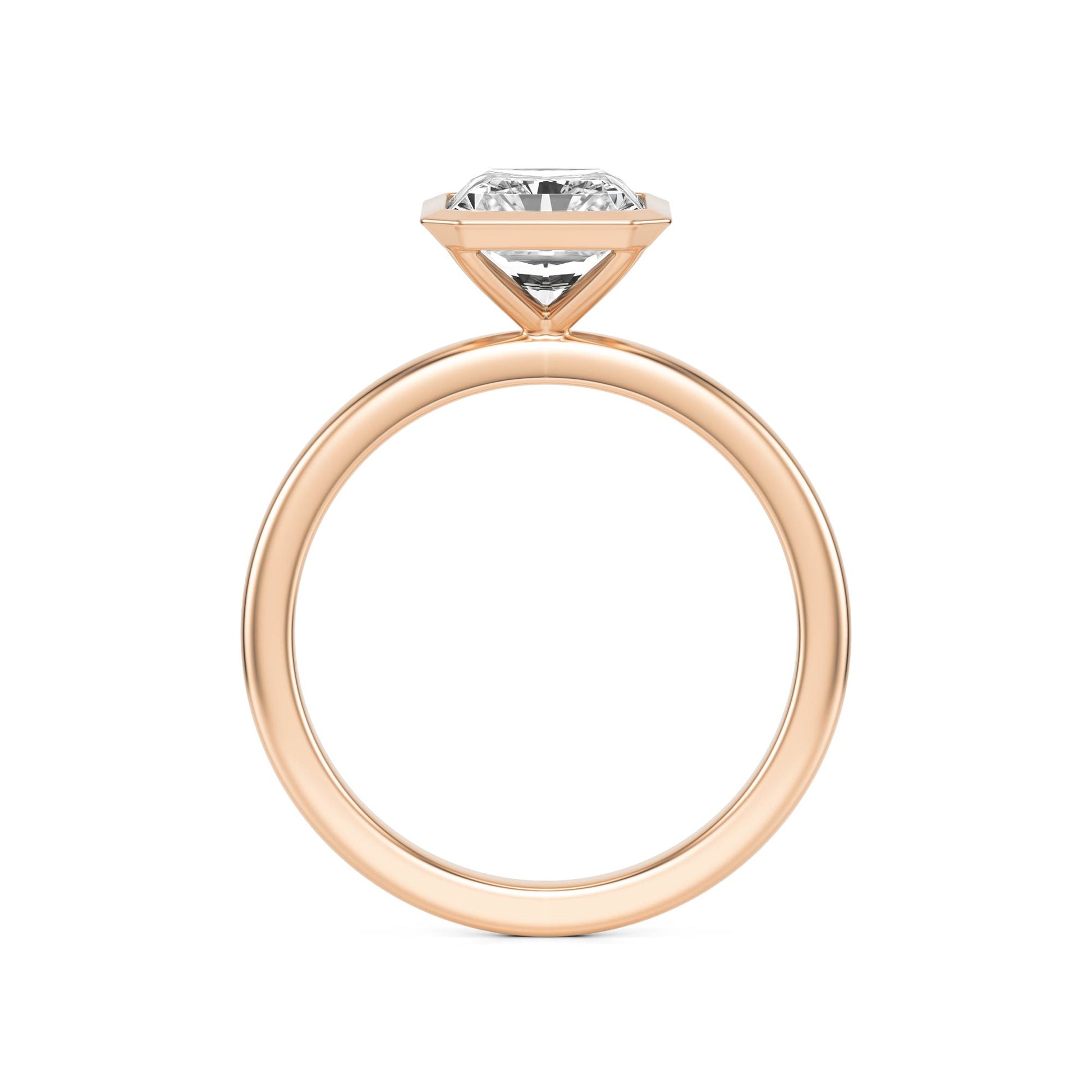 Radiant Diamond Bezel 14K Rose Gold