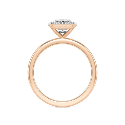 Radiant Diamond Bezel 14K Rose Gold