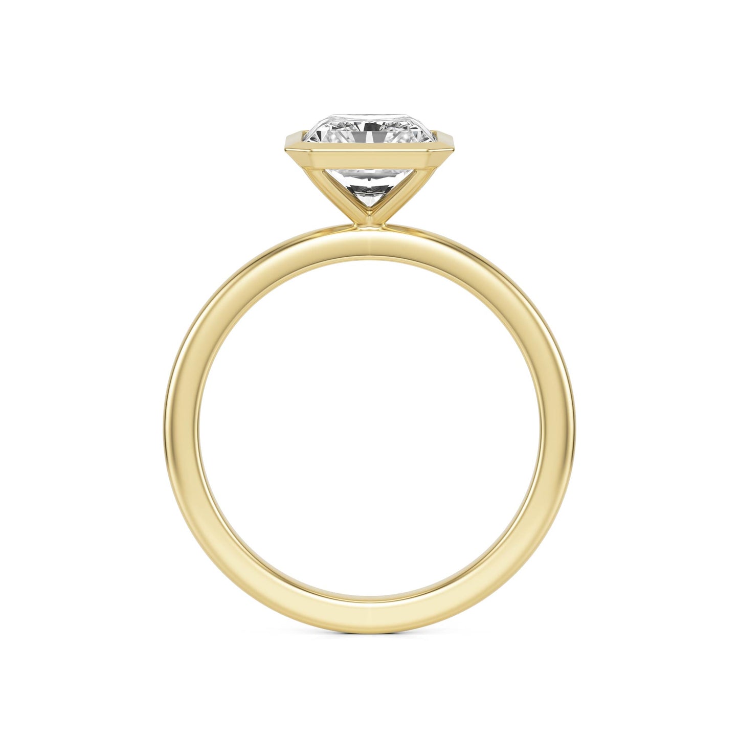 Radiant Diamond Bezel 14K Yellow Gold