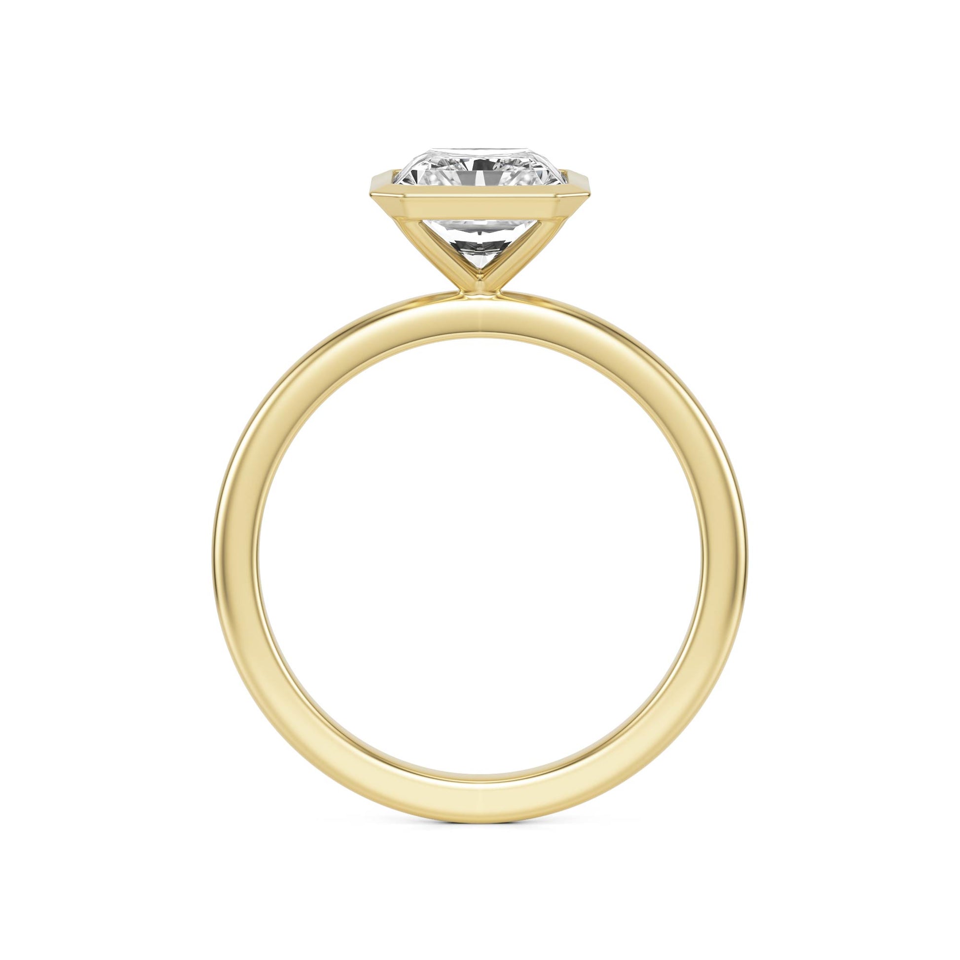 Radiant Diamond Bezel 14K Yellow Gold