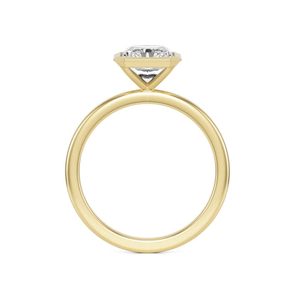 Radiant Diamond Bezel 14K Yellow Gold