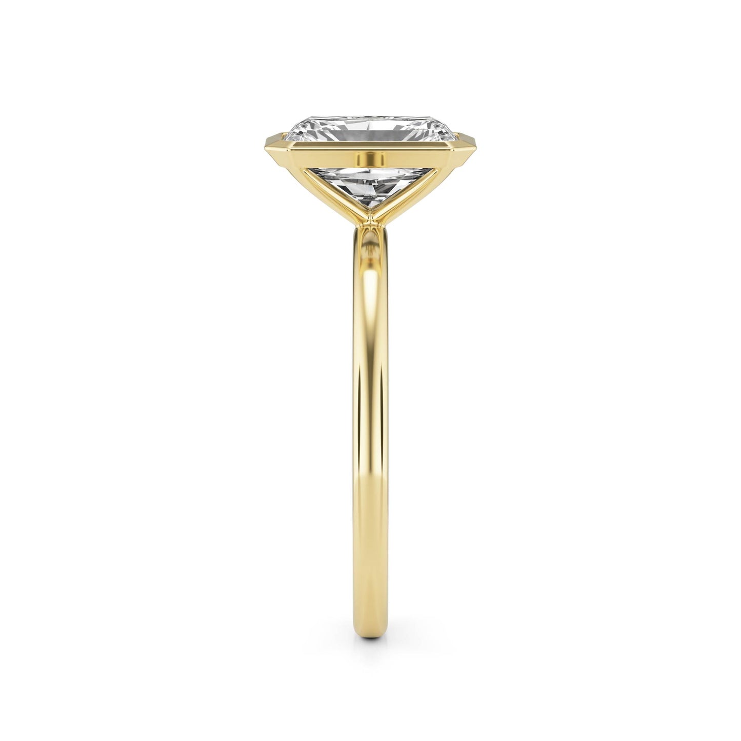 Radiant Diamond Bezel 14K Yellow Gold