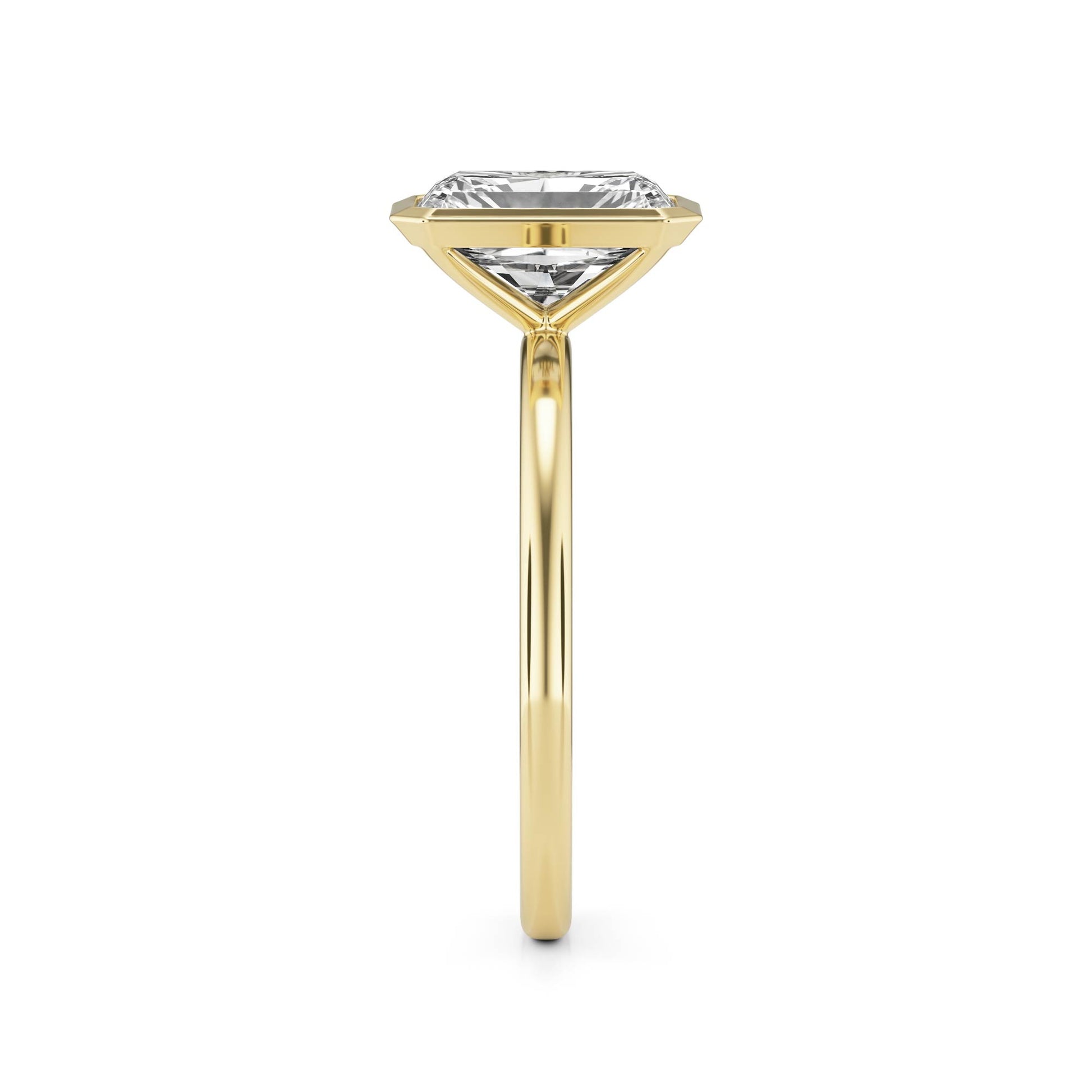 Radiant Diamond Bezel 14K Yellow Gold