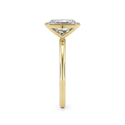 Radiant Diamond Bezel 14K Yellow Gold