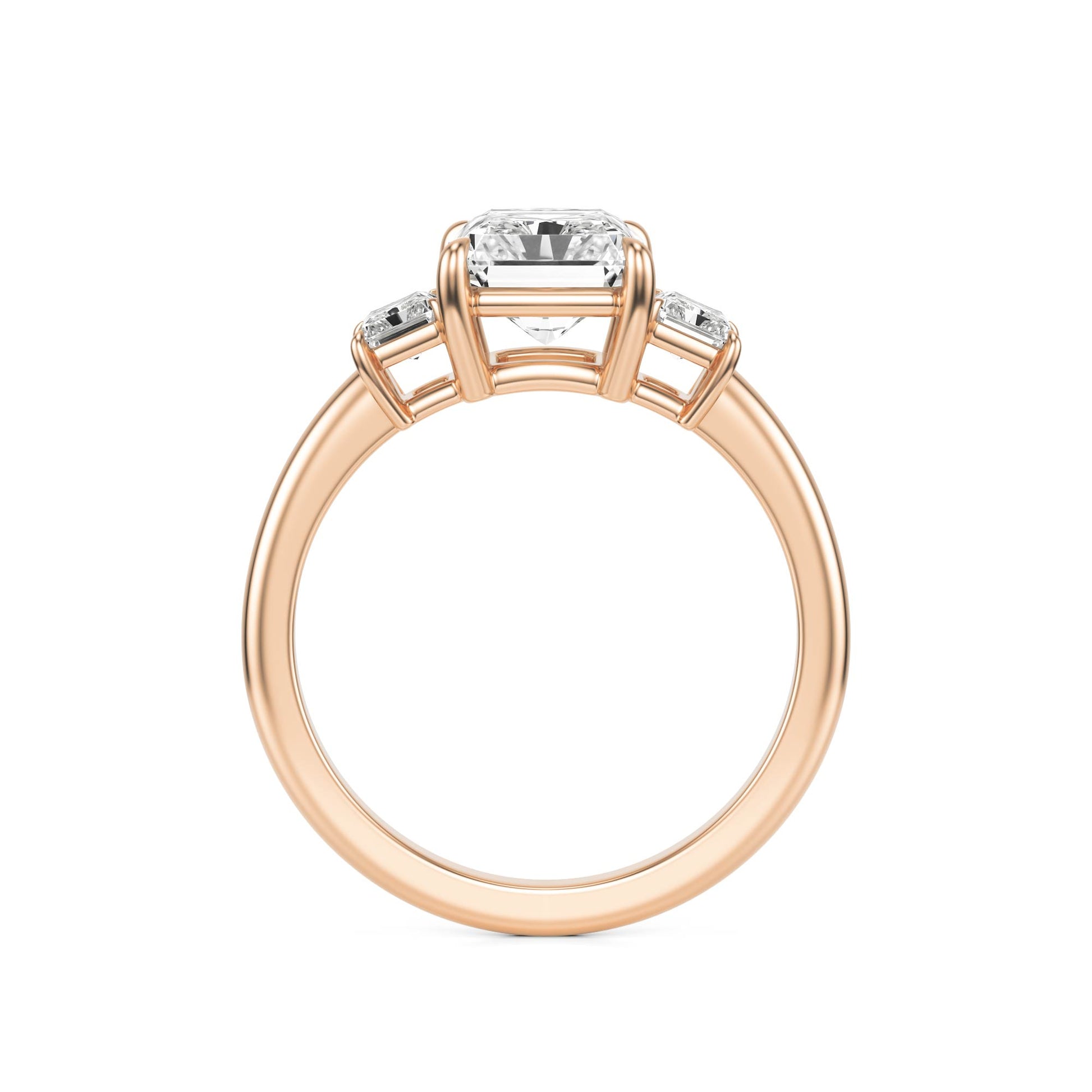 Radiant Diamond Trio 14K Rose Gold