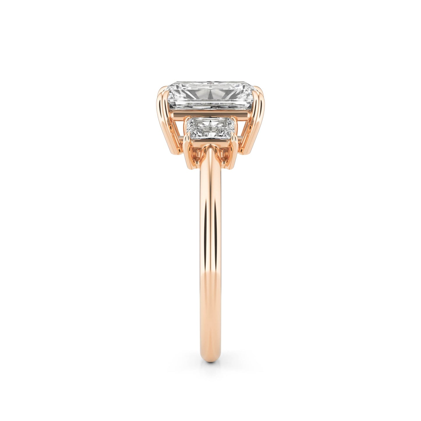 Radiant Diamond Trio 14K Rose Gold