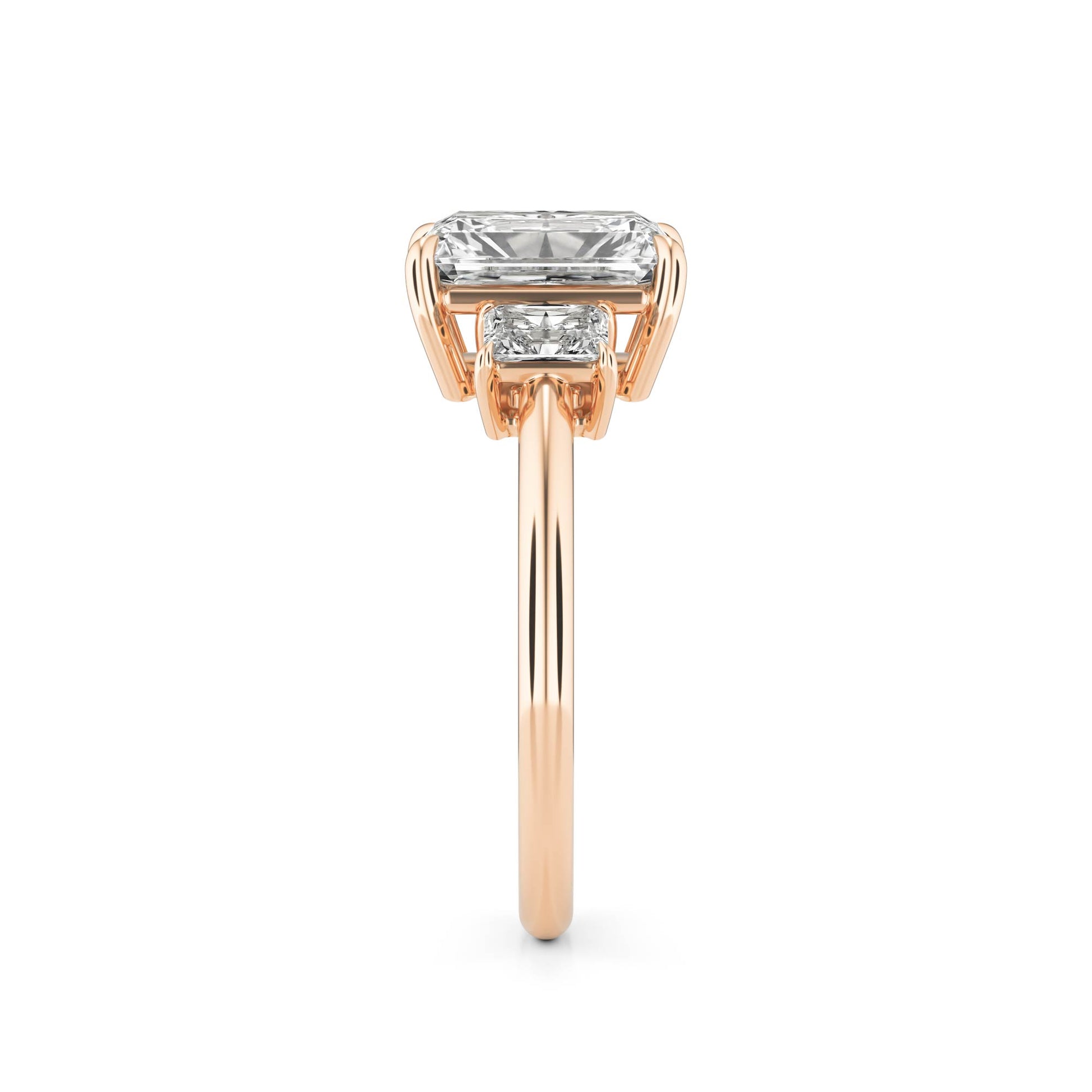 Radiant Diamond Trio 14K Rose Gold