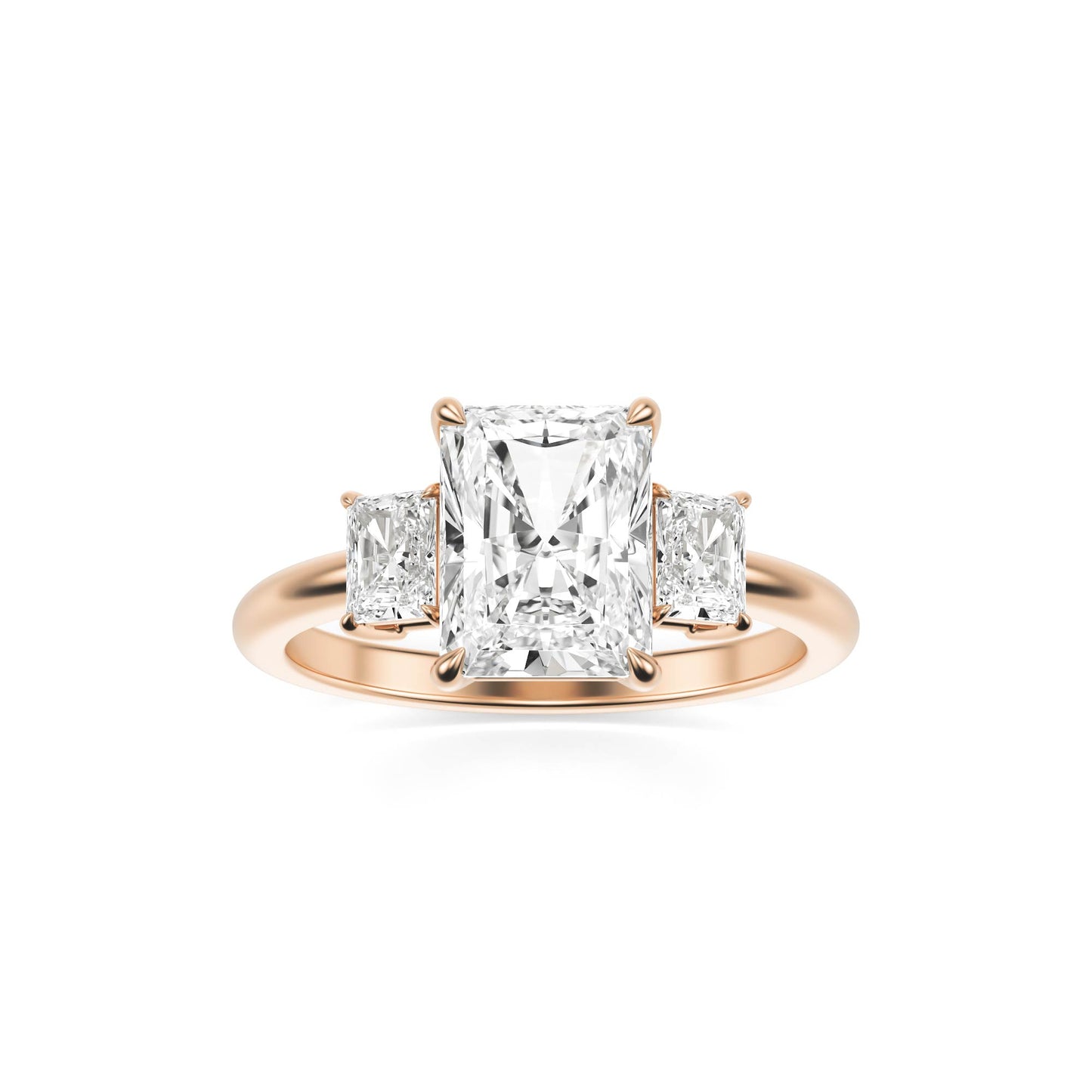 Radiant Diamond Trio 14K Rose Gold