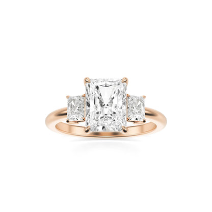 Radiant Diamond Trio 14K Rose Gold