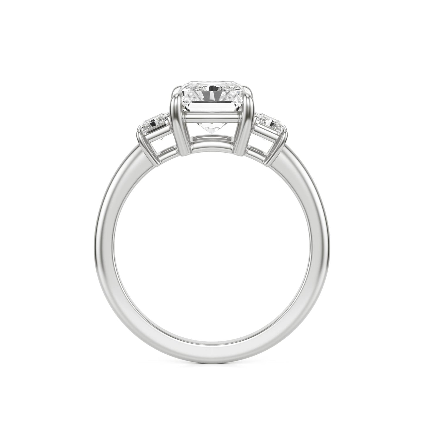 Radiant Diamond Trio 14K White Gold