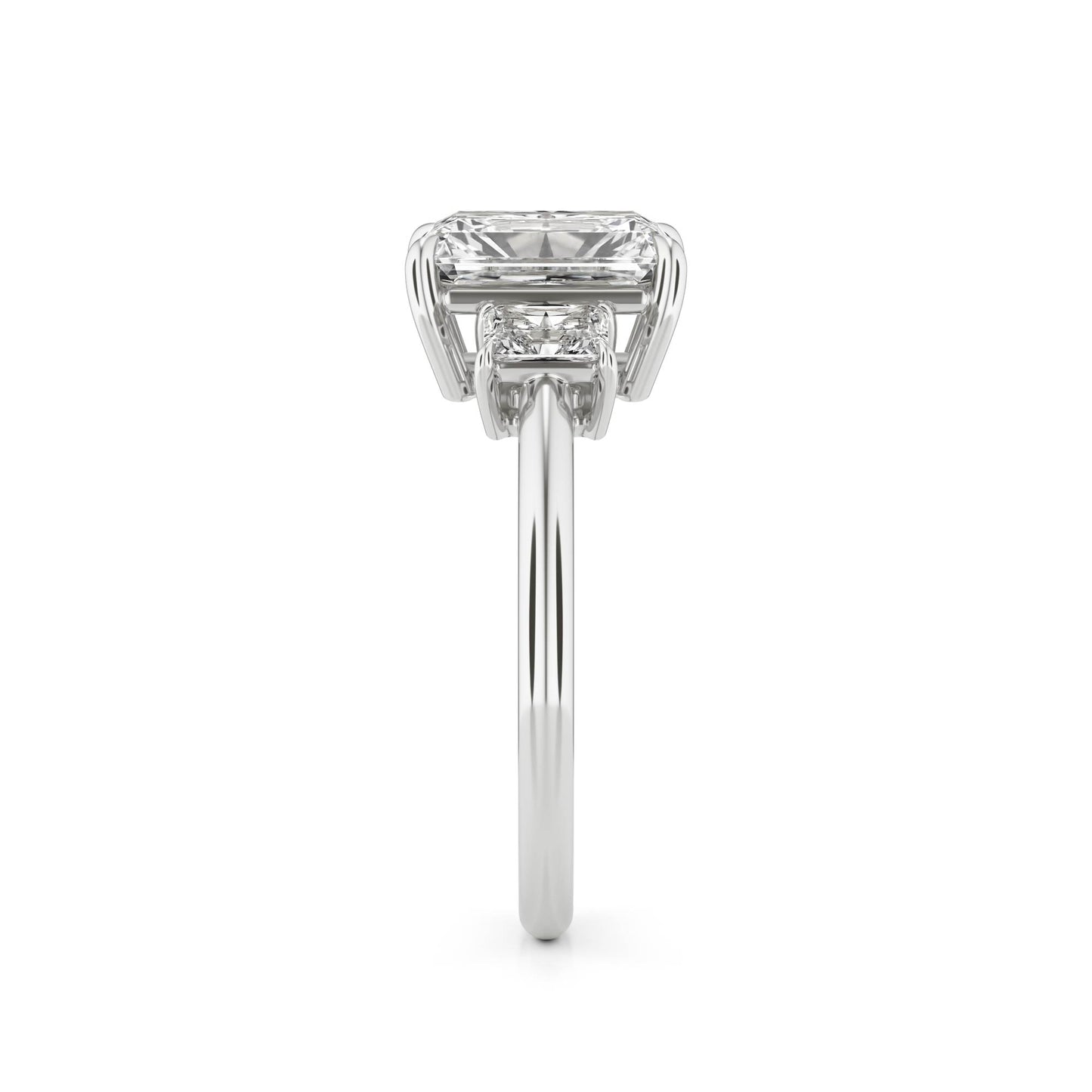 Radiant Diamond Trio 14K White Gold