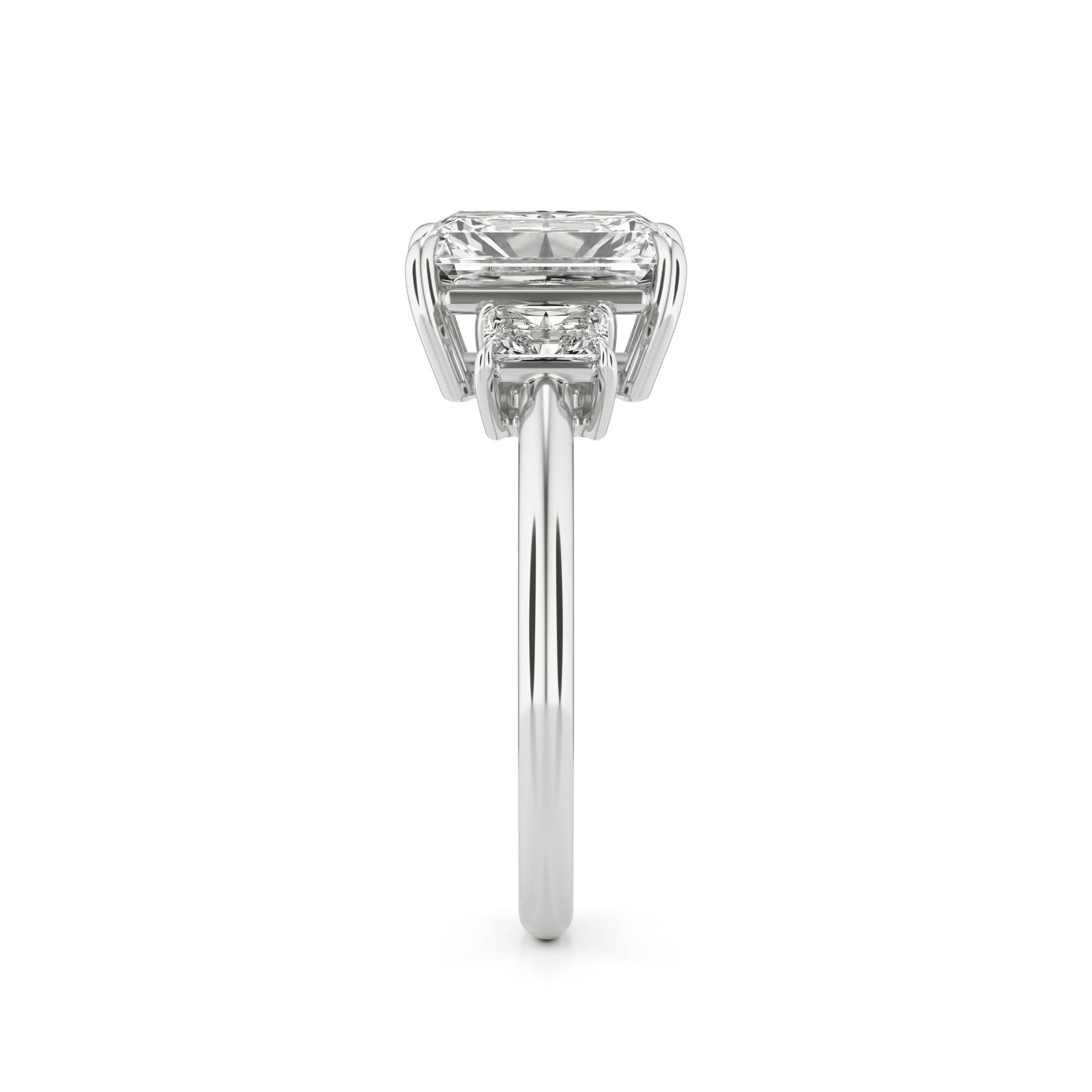 Radiant Diamond Trio 14K White Gold