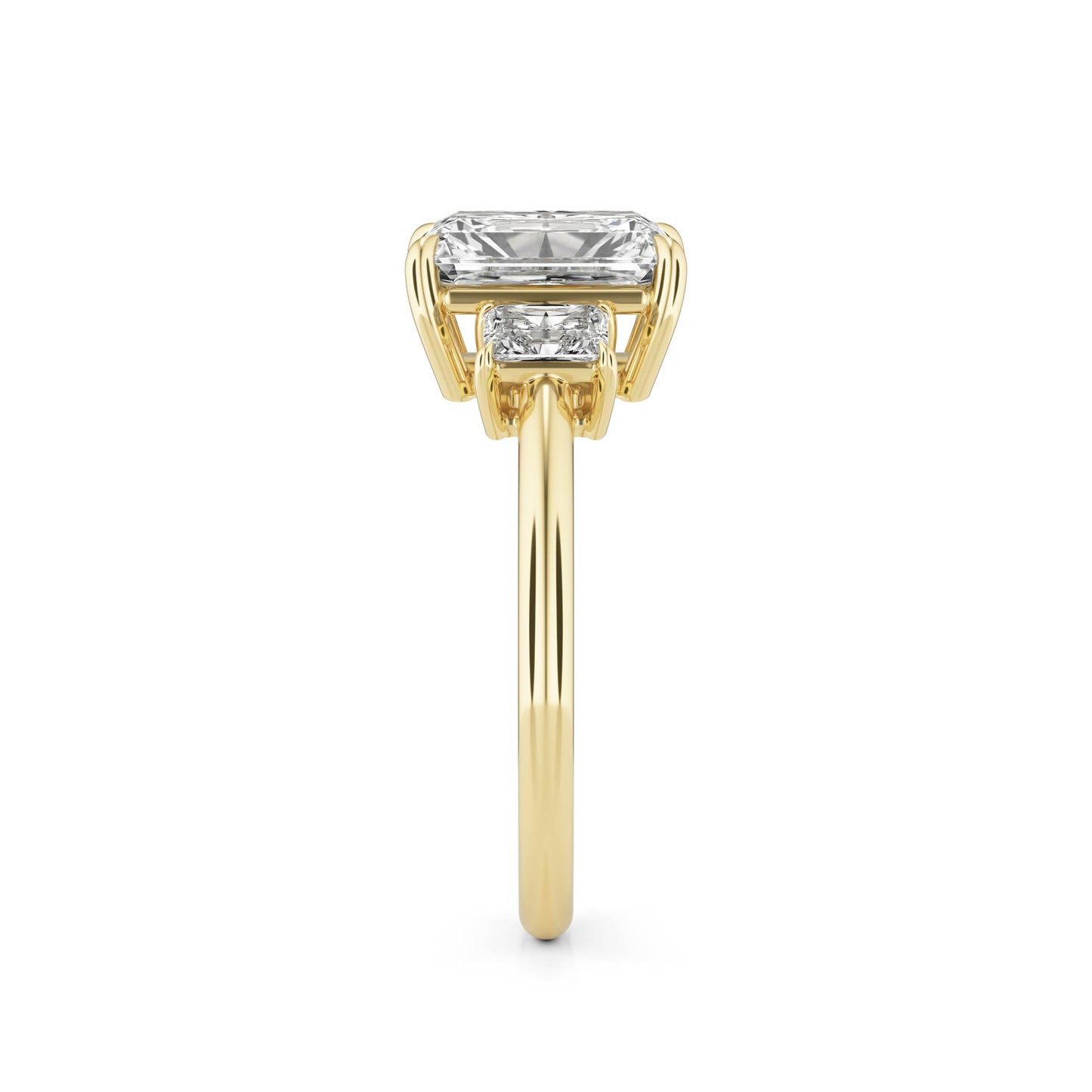 Radiant Diamond Trio 14K Yellow Gold