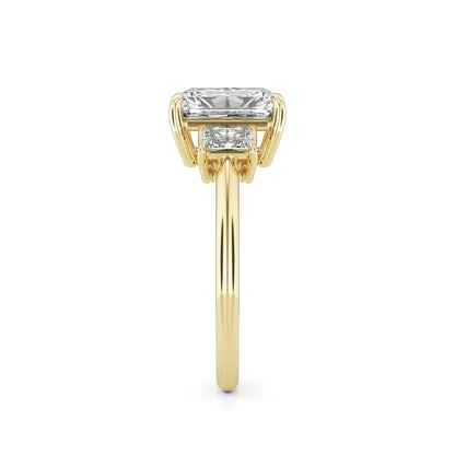 Radiant Diamond Trio 14K Yellow Gold