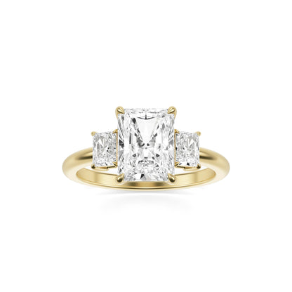 Radiant Diamond Trio 14K Yellow Gold