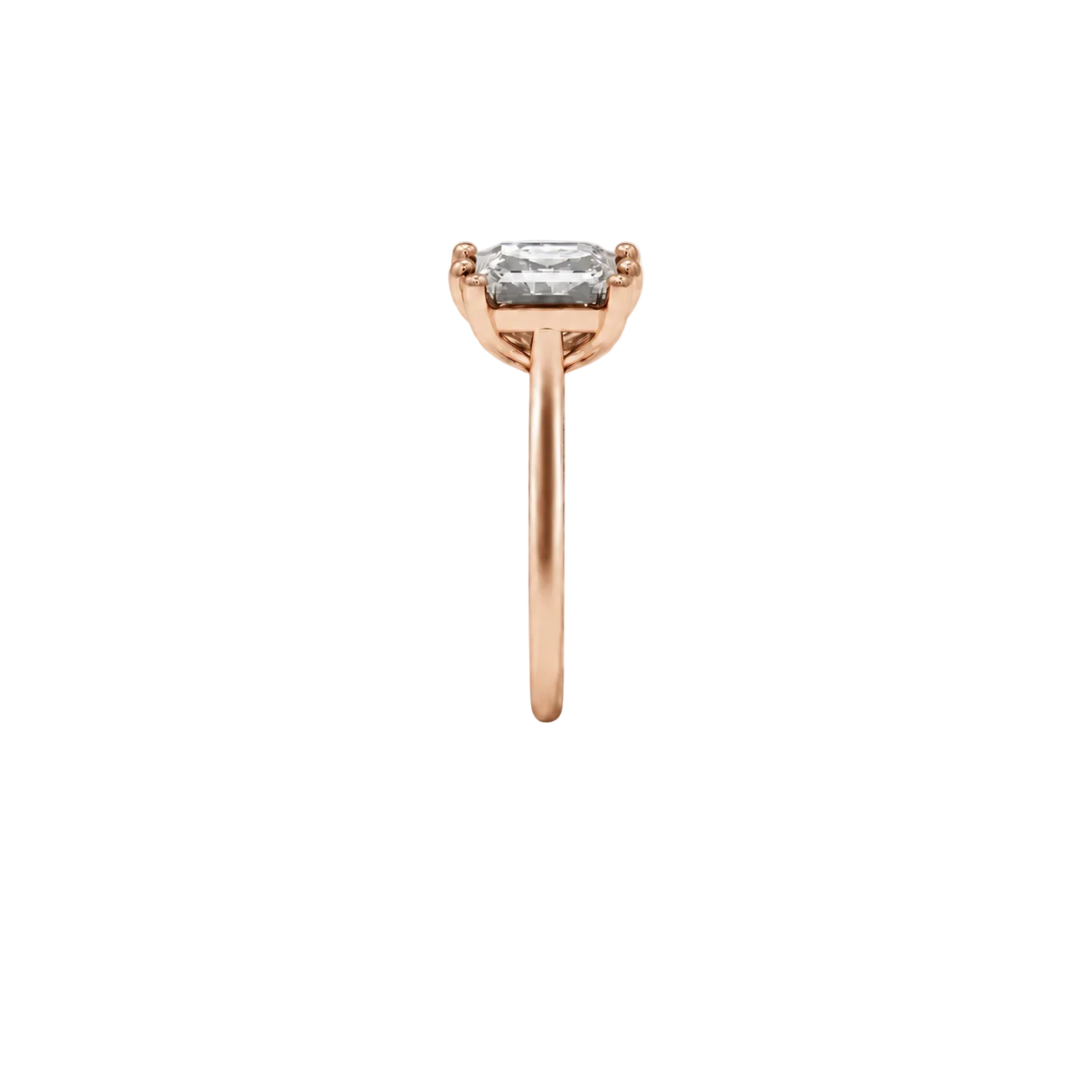 Asscher and Pear Moissanite Toi Et Moi Two Stone Engagement Ring in 14k Rose Gold