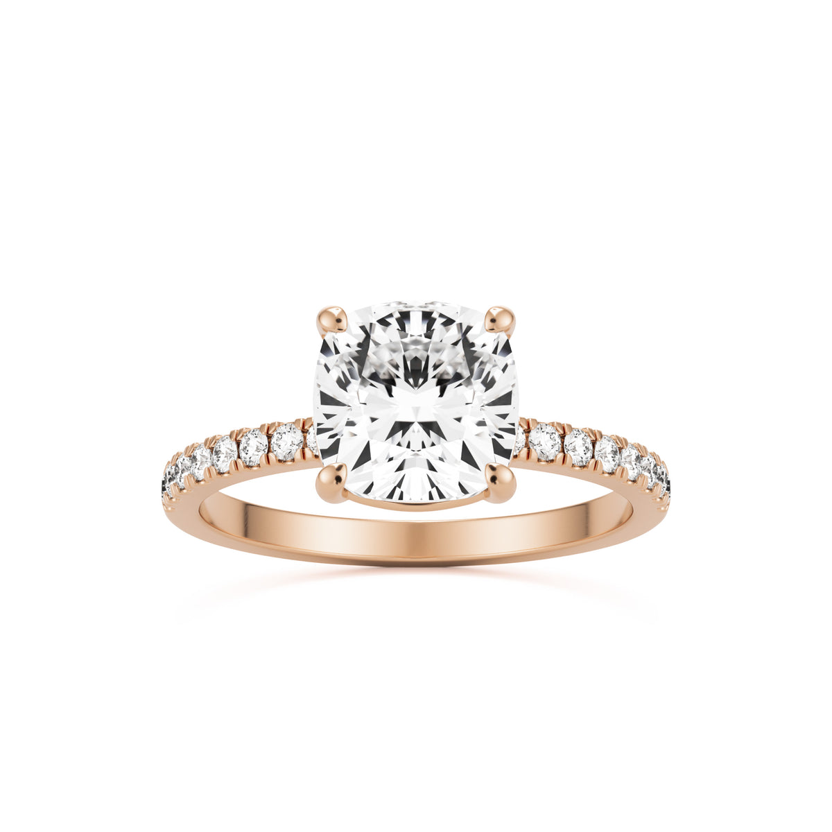 Cushion Pavé Diamond 14k rose gold